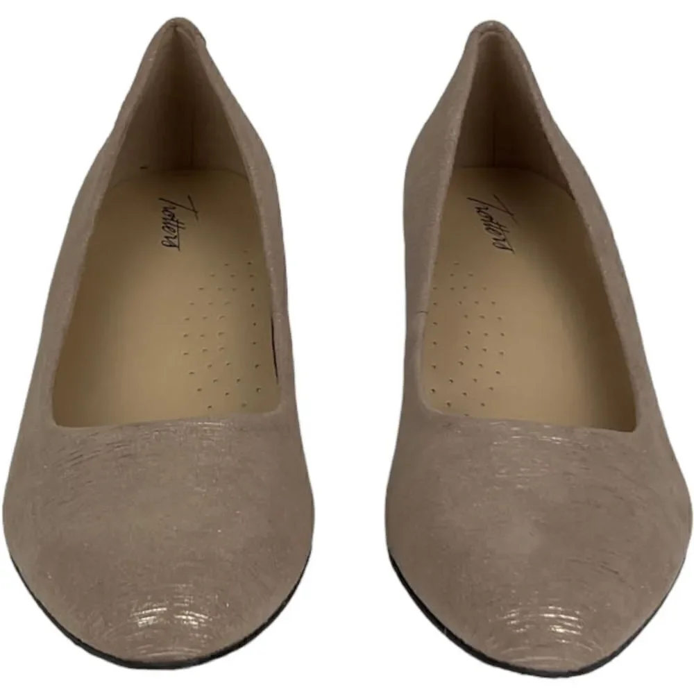 New Trotters Women Shoes US 10 Kitten Heel Pumps Kiera Tan Gold Pointed Toes